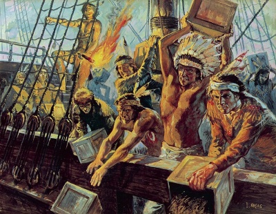 Samuel Adams was cofounder of what secret society that was responsible for the Boston Tea Party?