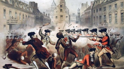 What is the name of the deadly riot that occurred on March 5, 1770, when five people were killed after British soldiers fired on a mob that was harassing them?