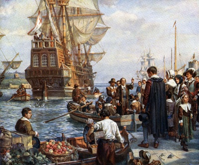 What is the name of the ship that brought the Pilgrims to America?
