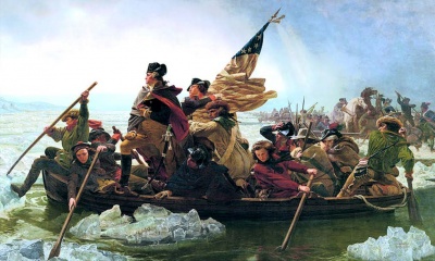 What river did General George Washington and a small army of 2,400 men cross on their way to successfully attack a Hessian garrison at Trenton, New Jersey on December 25, 1776?