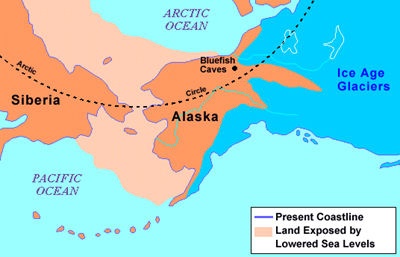 What was the land bridge between Asia and North America called?