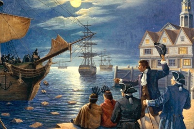 What were colonists protesting with the Boston Tea Party?