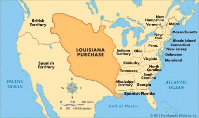 Which President authorized the purchase of the Louisiana territory in 1803?